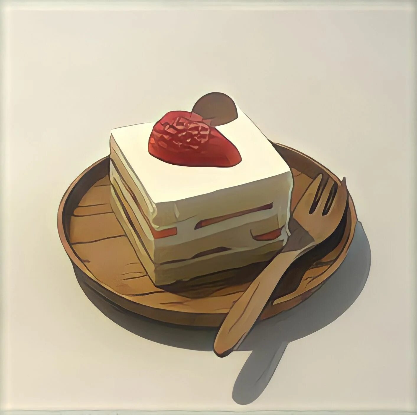 A little cake. Dessert aesthetic. Little Cake 2022. Little Cake. Photo Strawberry Cake on a Wood.