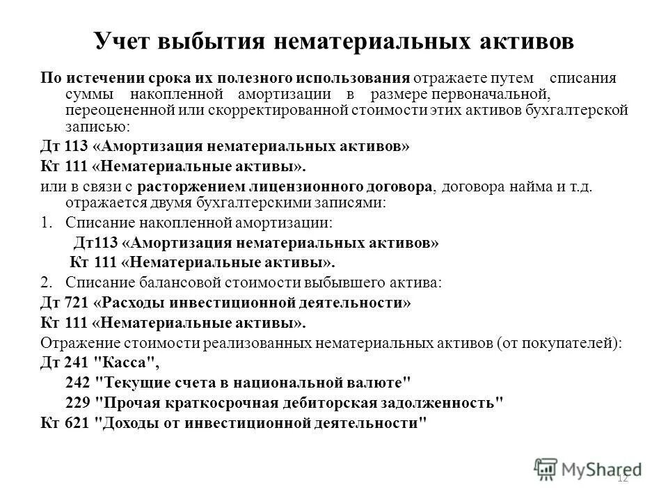 Учет нематериальных активов. Учет выбытия нематериальных активов. Учет поступления и выбытия нематериальных активов. Учет выбытия НМА. Учет поступления, выбытия и амортизации нематериальных активов.