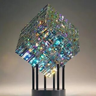 Amazon.com: GLADMIN 2021 Newest Glass Sculpture ,Creative -Magik Chroma Cub...