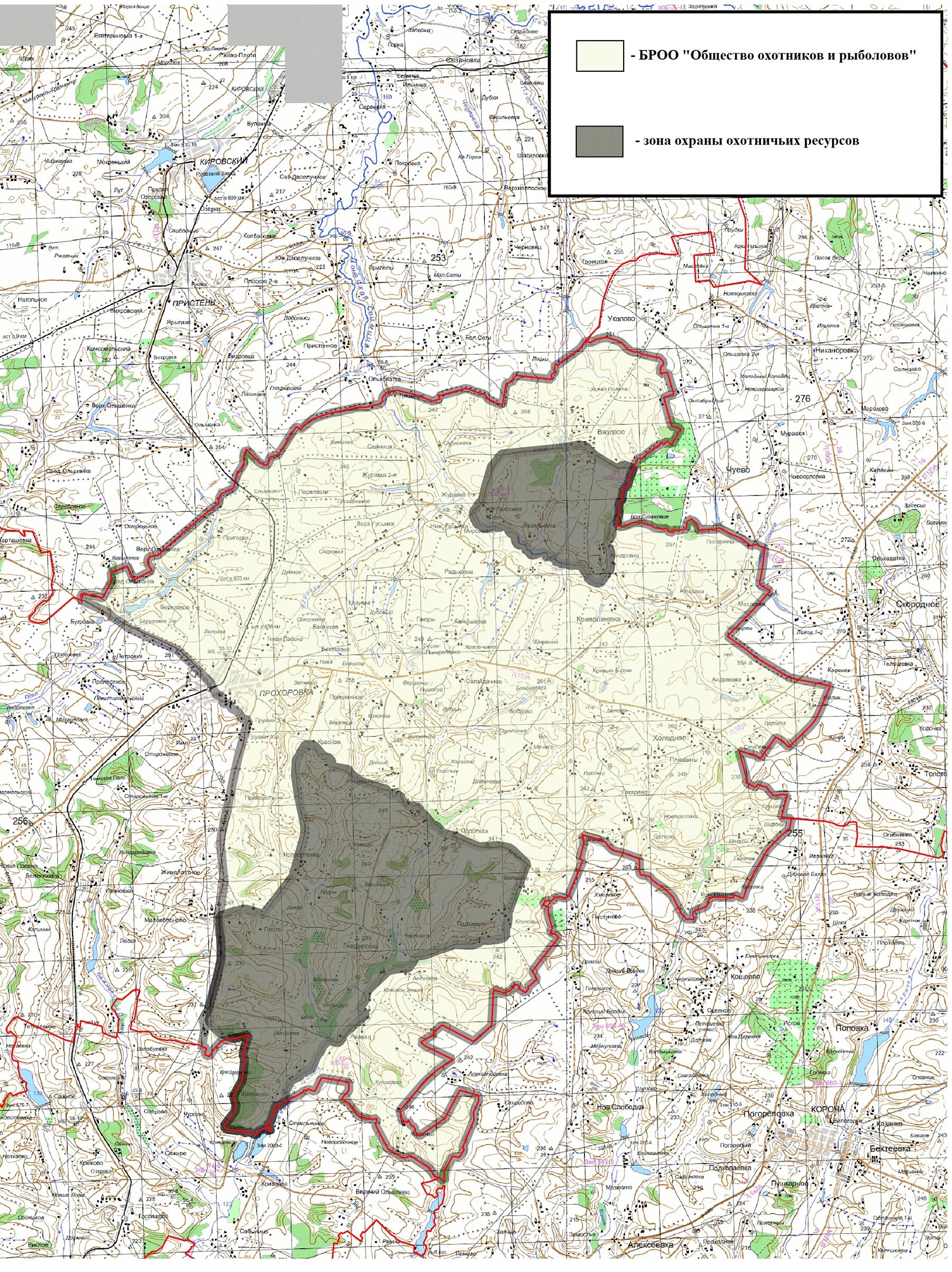 Карта прохоровского района. Общество охотников и рыболовов Западного округа города Краснодара. Охотничьи угодья. Карта охотника. Общественные охотничьи угодья.