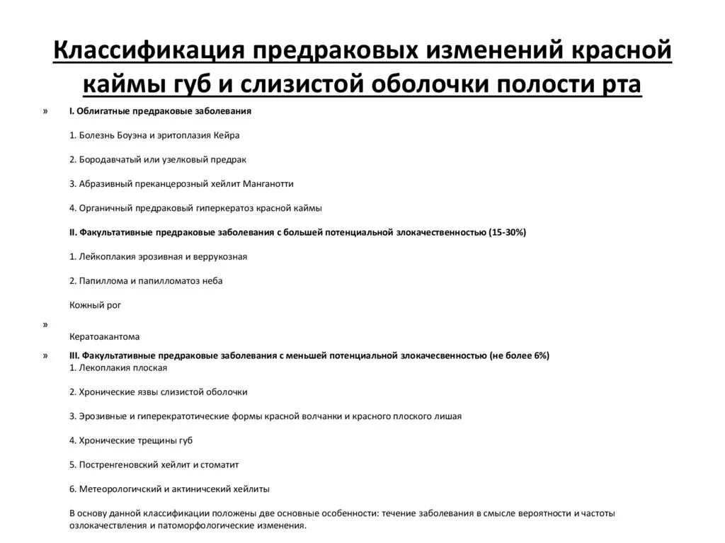 Классификация предраковых заболеваний красной каймы губ и слизистой. Классификация болезней слизистой оболочки полости рта. Классификация заболеваний слизистой оболочки рта. Предраковые заболевания слизистой оболочки полости. Заболевания слизистой полости рта классификация