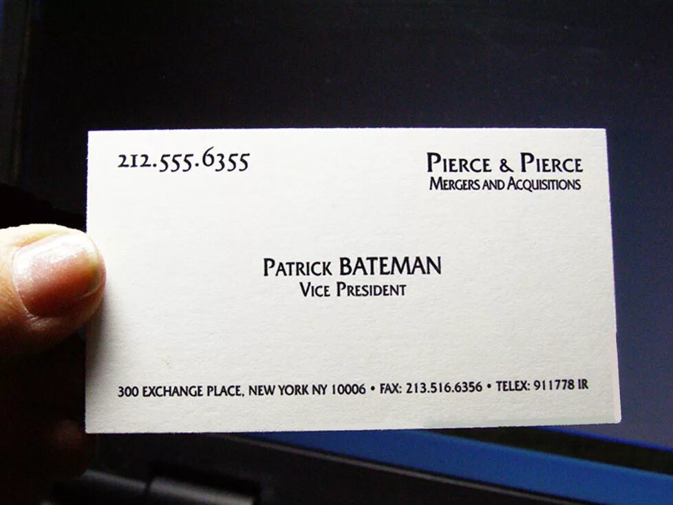 A new life bateman took a glance. Физитка Патрика Бейтман. Американский психопат визитка. Patrick Bateman визитка.