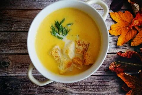 Тыквенный суп пюре с беконом и сливками