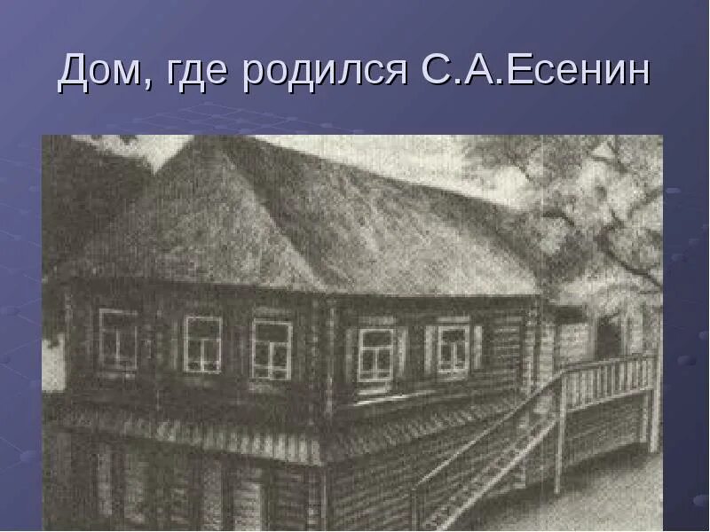 Дом где я родился. Дом Никиты Осиповича Есенина. Дом Деда Есенина. Дом в котором родился Есенин.