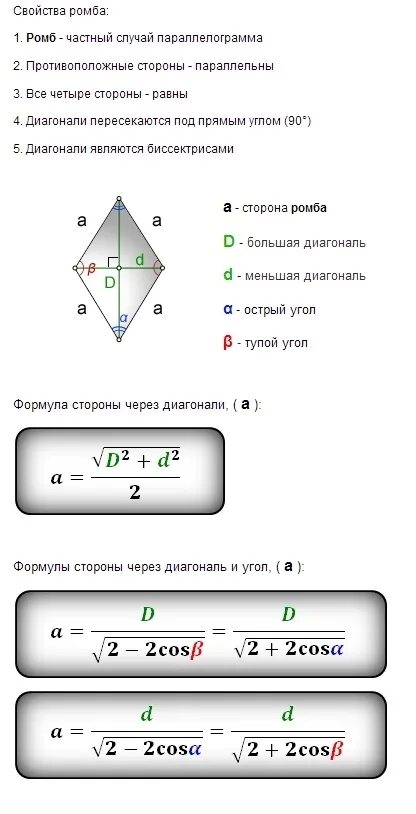 Найдите площадь ромба. Длина сторон ромба 8. Длина сторон ромба 8. Формула площади ромба по диагоналям 8 класс. Диагонали ромба.