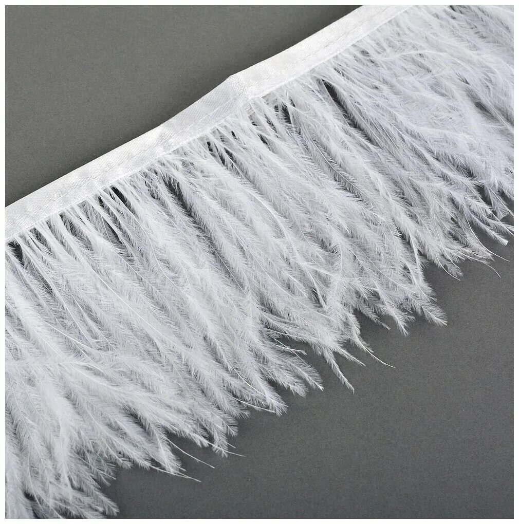 тесьма страусиные перья. тесьма с перьями. боа - пух арт. тесьма страусиные перья. перья страуса на ленте белые.