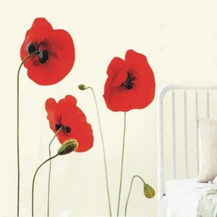 Маки на обоях фото beibehang Large custom wallpaper red flower haiga mulberry poppy flower oil pain