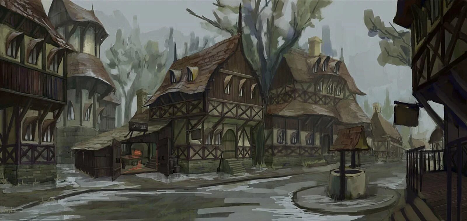 Особняк фэнтези. Город магнолия хвост феи. Королевство фиор хвост феи. Гильдия город. Хвост феи столица фиора.