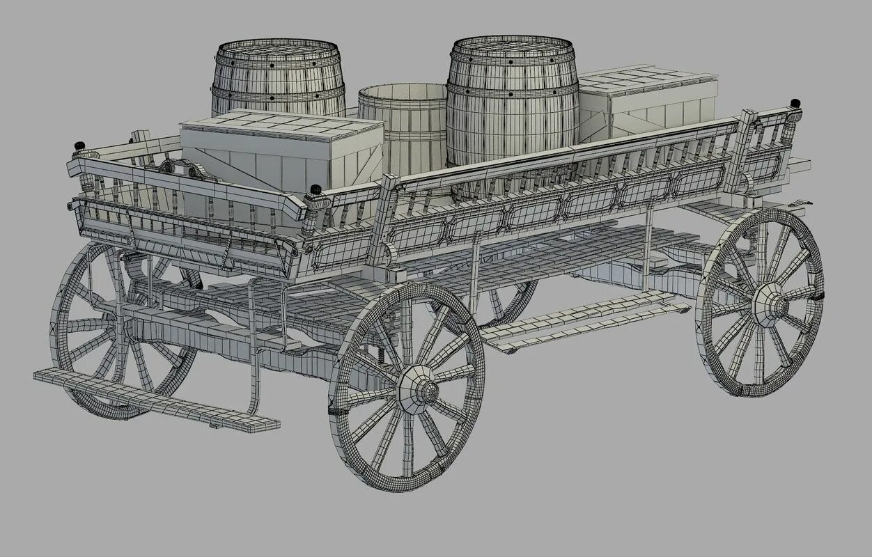 Wagon model. Wooden wagon. wagon 3d model. квас 3д модель. квас 3d model.