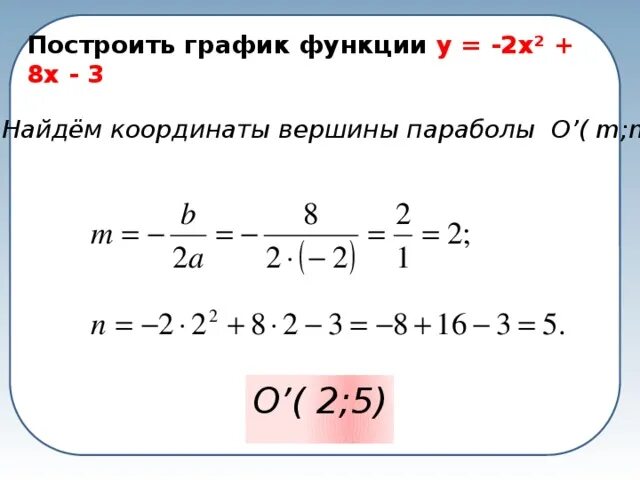 У х2 2х координаты вершины параболы. У х2 2х координаты вершины параболы