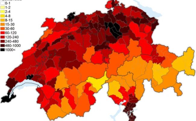 Швейцария численность населения. Карта плотности населения Швейцарии. Плотность населения Швейцарии. Население Швейцарии карта. Плотность населения в Швейцарии на 2021.