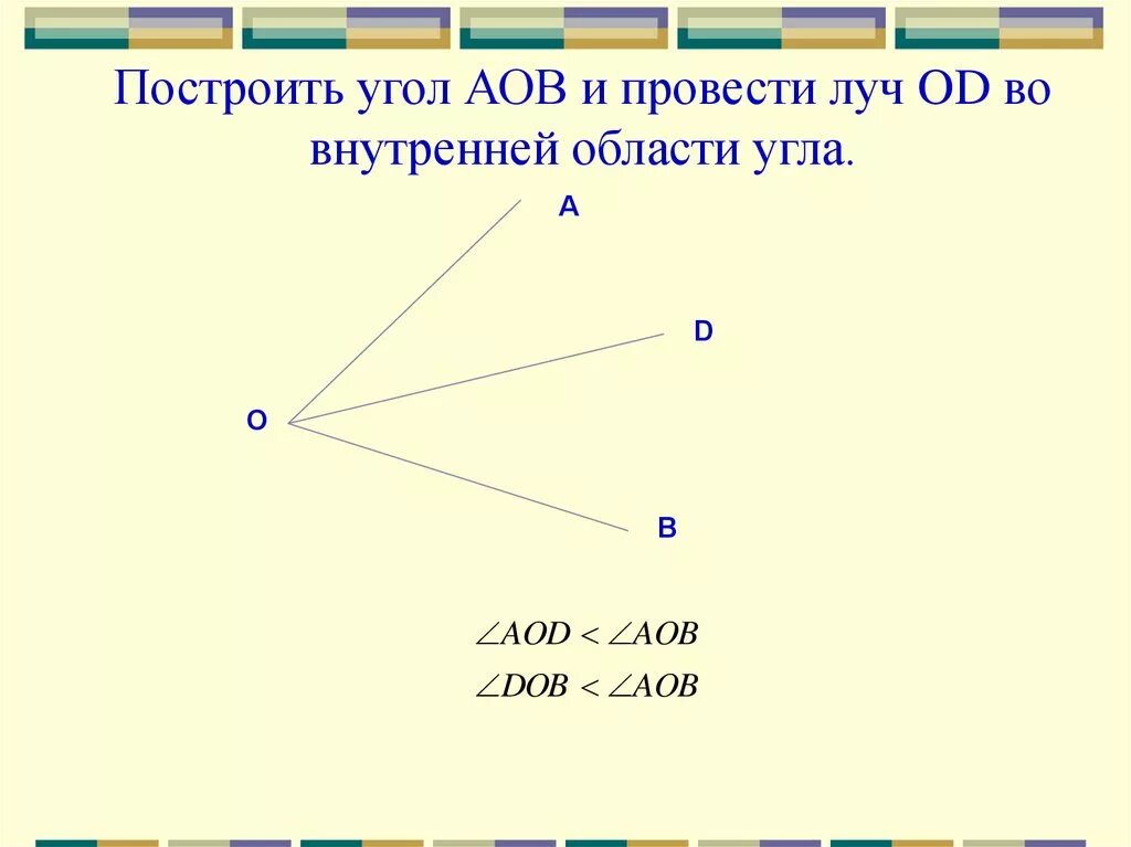 Внутри угла аов проведен луч