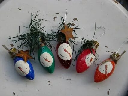 Елочная игрушка из лампочки своими руками