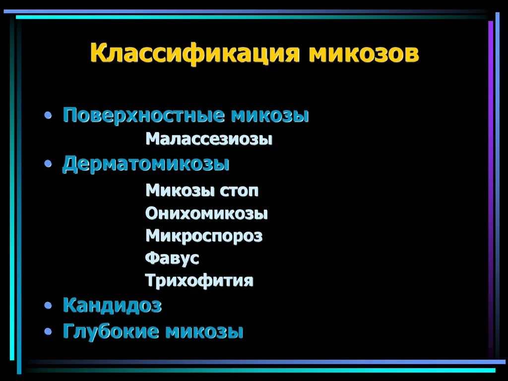 Факторы кандидоза. Классификация митоза. Классификация микозов. Классификация грибковых инфекций. Клиническая классификация микозов.