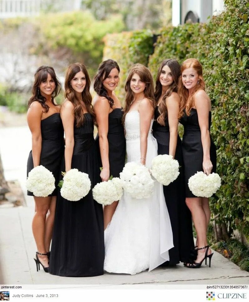 Можно ли на свадьбу в черном платье. Блэк Веддинг. Подружки невесты в черном. Черно белая свадьба. Подружки невесты черный цвет.