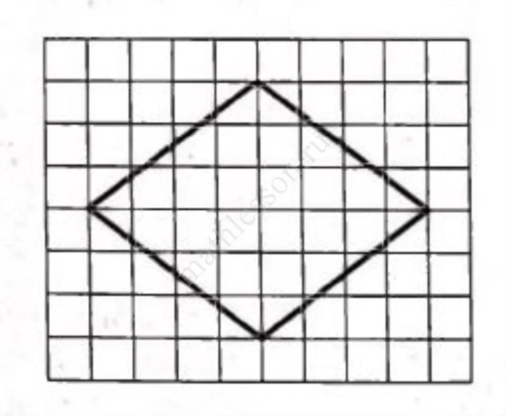 Площадь ромба на клетчатой бумаге 1х1. Ромб на клеточках. Ромб на квадратной решетке. Фигуры на квадратной решетке. Диагонали ромба на клетчатой бумаге
