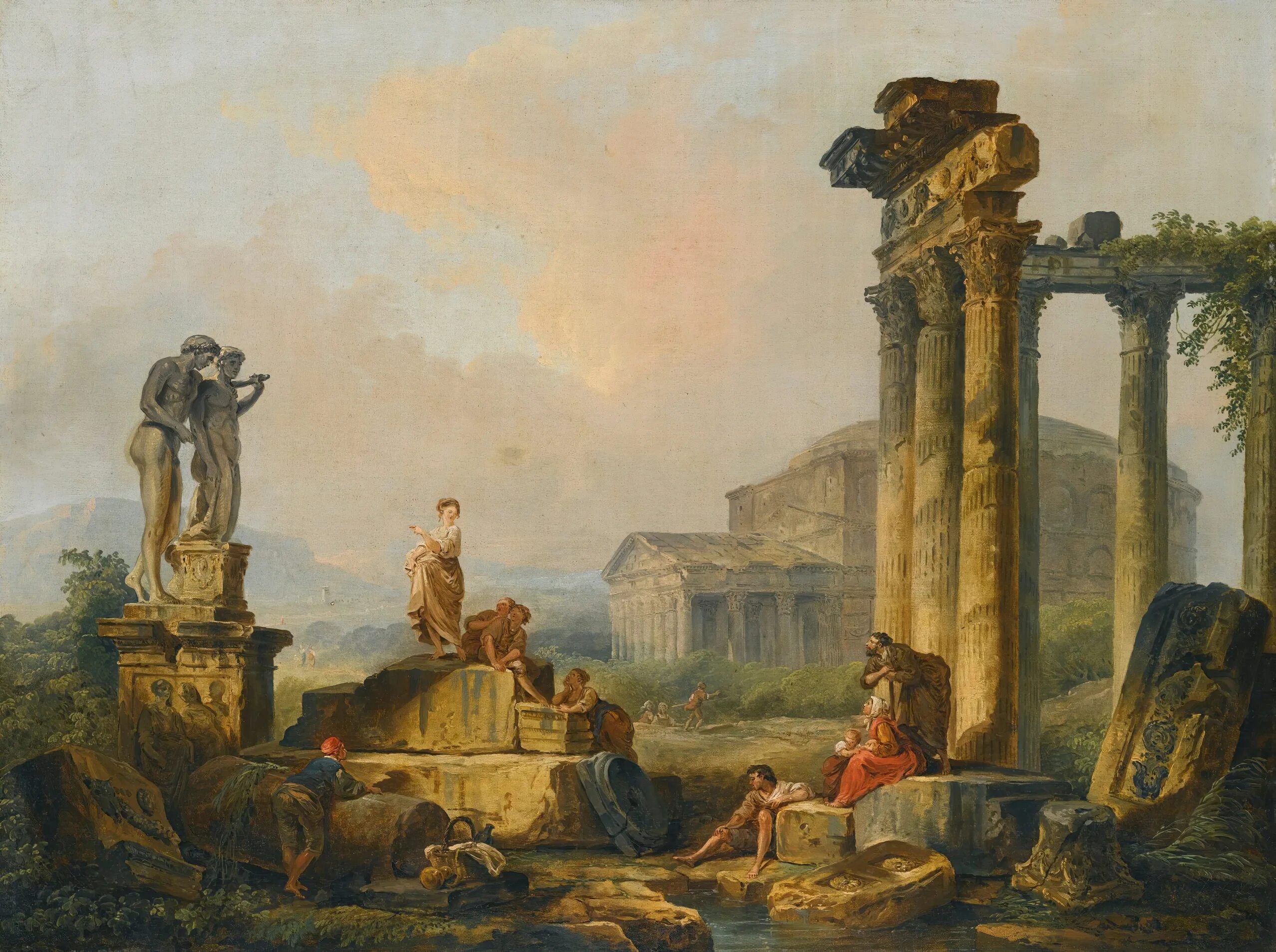 Классицизм античность. Гюбер Робер (Hubert Robert, 1733-1808, French). Картины Гюбер Робер 1733 1808. Юбер Робер (1733–1808). «Руины». Робер, Юбер картины Лувр 1733-1808.