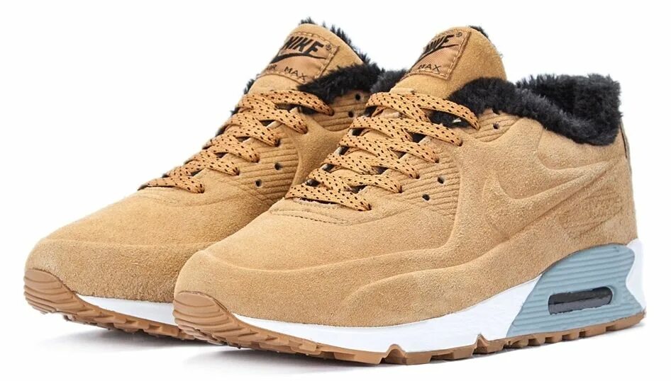 Nike Air Max 90 песочные. Кроссовки Nike Air Max 90 зимние мужские. Air Max 90 с мехом. Мужские кроссовки зимние Nike Air Max 90 с мехом. Теплые найки