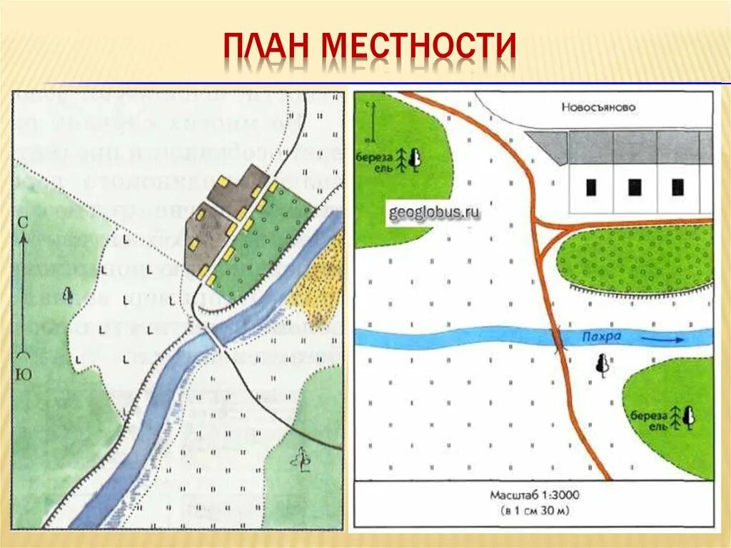 Чертеж изображающий на площади какую либо местность 1 определите стороны горизонта по плану местности