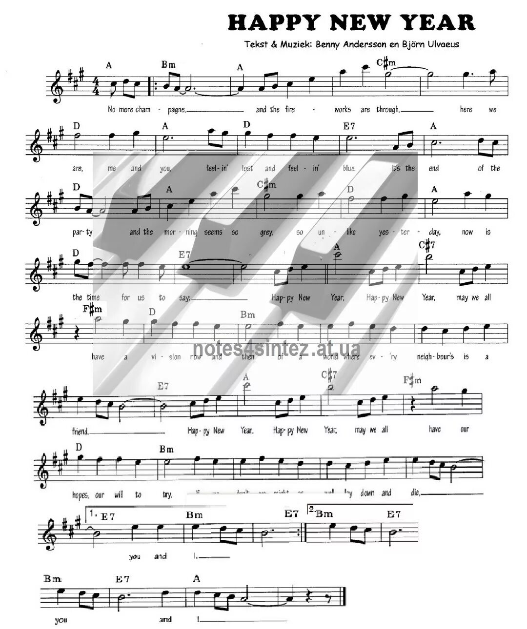 New year abba ноты для фортепиано. абба новогодняя ноты фортепиано. ноты для фортепиано абба happy new. хэппи нью еар ноты для фортепиано. абба happy new year ноты.
