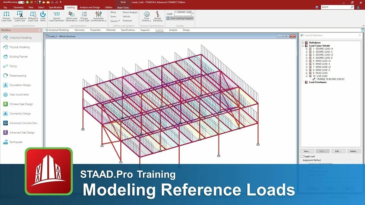 STAAD Pro. Effective length Factor for Cantilever Beams STAAD Pro. Effective length in STAAD Pro. Load reference