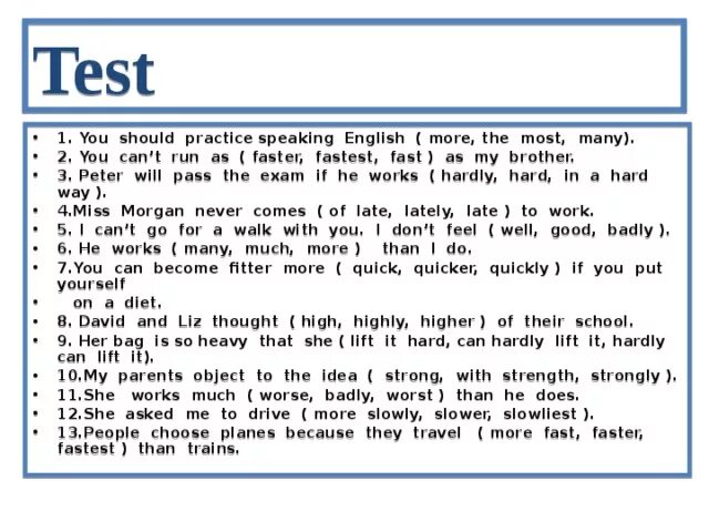 Английские наречия тест. Наречия в английском языке упражнения. Hard наречие в английском. Наречие в английском языке late. Наречия в английском упражнения.