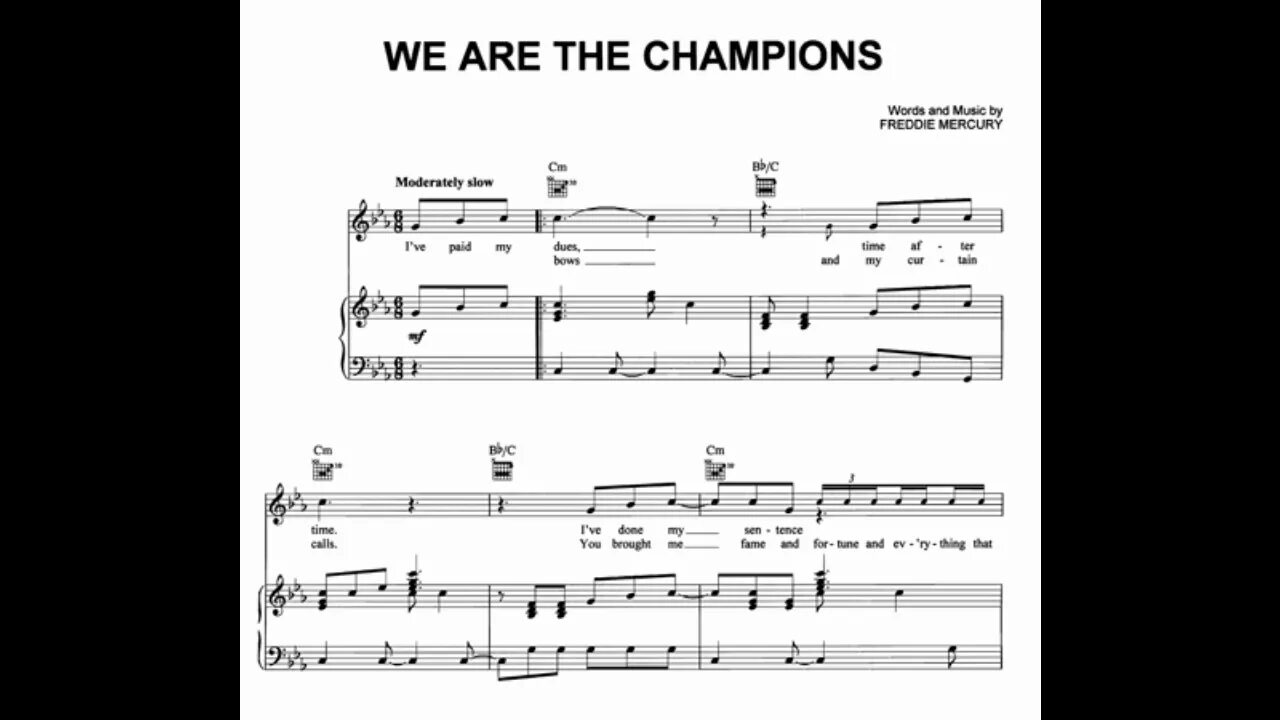 Песня we are the world. We are the Champions Queen Ноты. Квин чемпионс Ноты для фортепиано. We are the Champions Ноты для фортепиано. We are the Champions Queen Ноты для фортепиано.