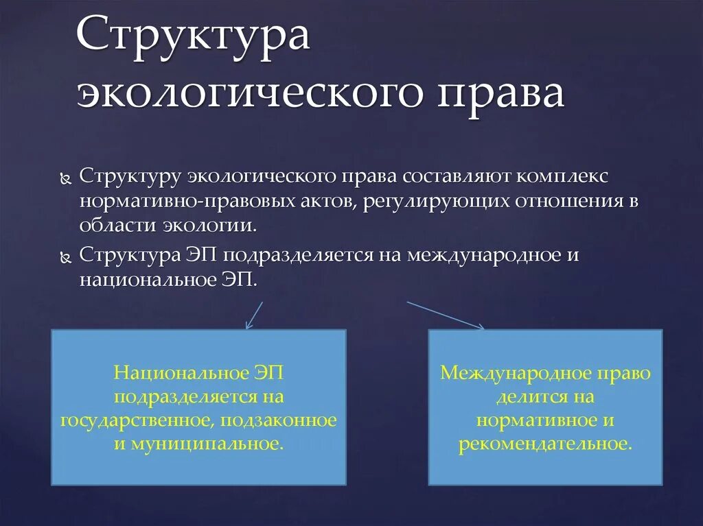 Экологическое право представляет собой. Структура экологического правда. Структура экологического законодательства.