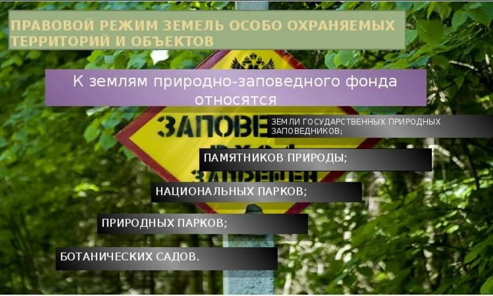 Любой вид особо охраняемых природных территорий. Правовой режим особо охраняемых природных территорий и объектов. Земли особо охраняемых территорий и объекто. Правовой режим земель особо охраняемых природных территорий. Правовой режим государственных заповедников.