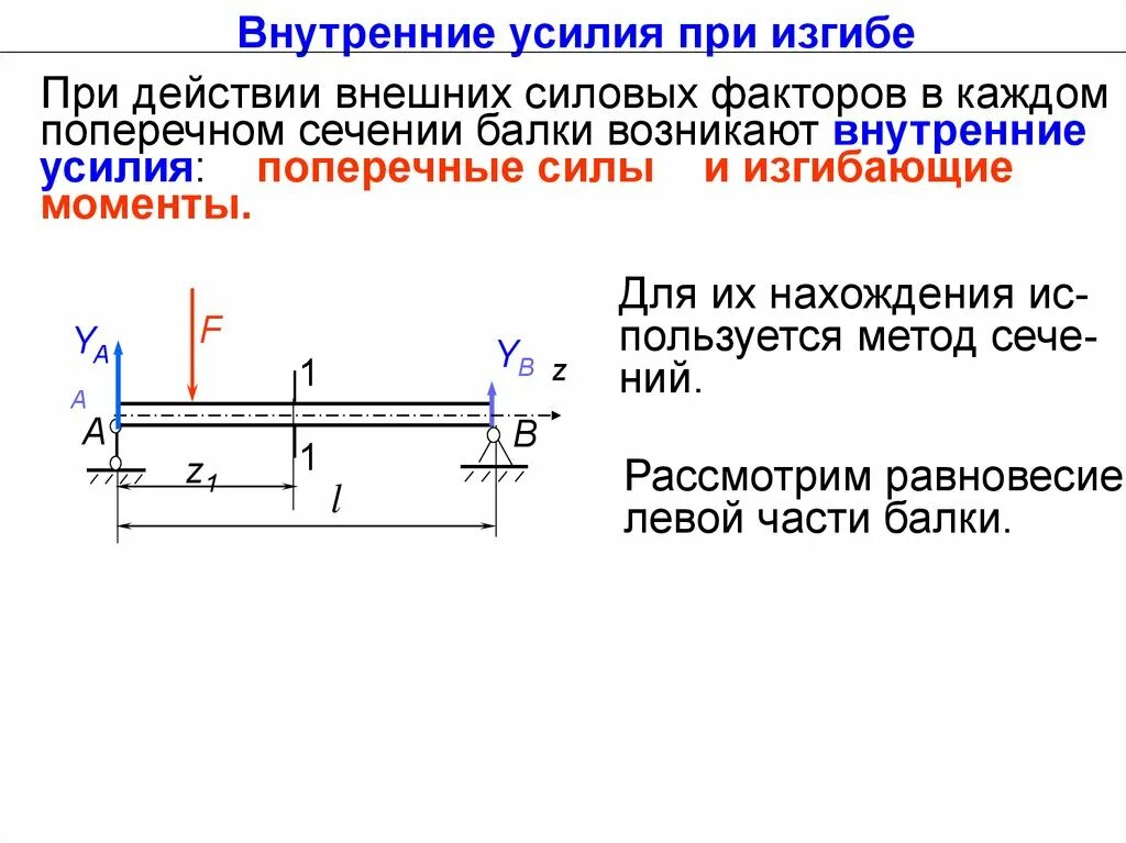 Прямой поперечный изгиб. Сопротивление материалов внутренние силовые факторы. Внутренние силовые факторы при изгибе. Внутренние силовые факторы в поперечных сечениях балок при изгибе.. Внутренние силовые факторы при чистом и поперечном изгибе.