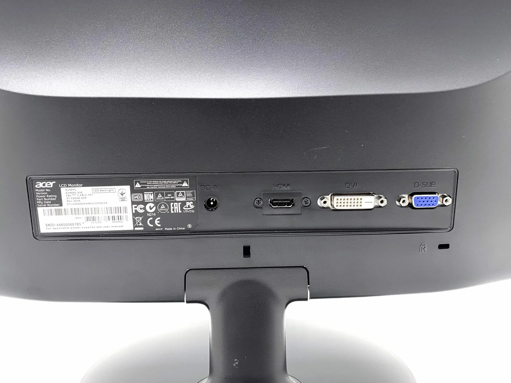 Как разобрать монитор асер. Acer s240hl. монитор 24&quot; acer s240hl,. монитор s240hl bd. s325hl acer.
