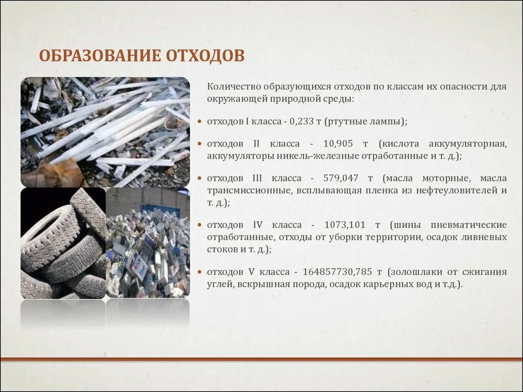 Определение основных отходов. Определение основных отходов