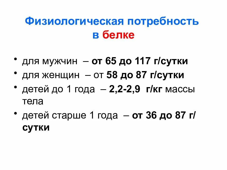 Потребность человека в белках составляет