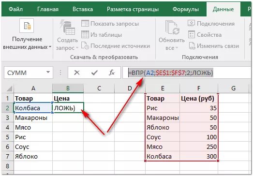 Формула ВПР в Excel для сравнения двух таблиц - 4 способа