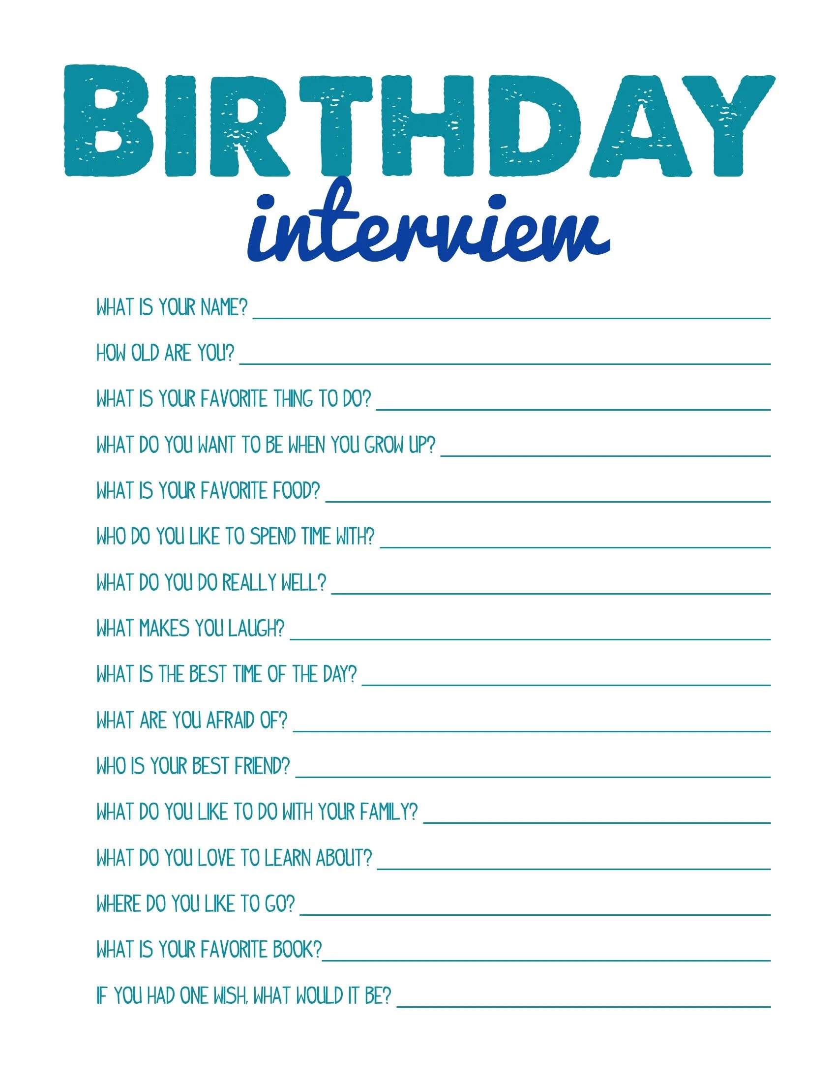 Happy Birthday activity for Kids. Birthday activities for Kids. Birthday questions for Kids.