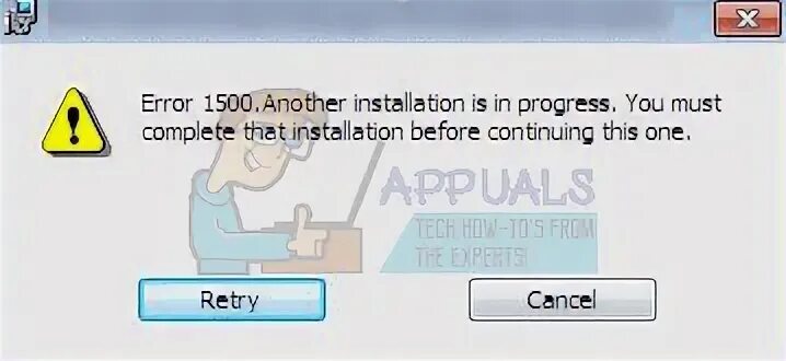 Ошибка another. Another installation is already in progress. Error 1500 java.