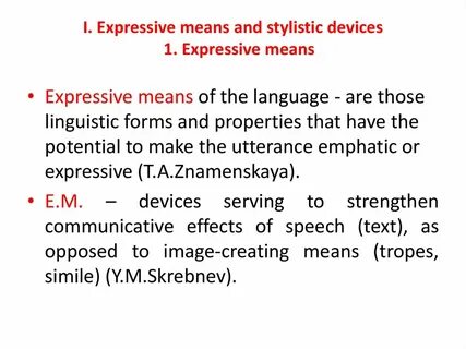 Expressive stylistic devices