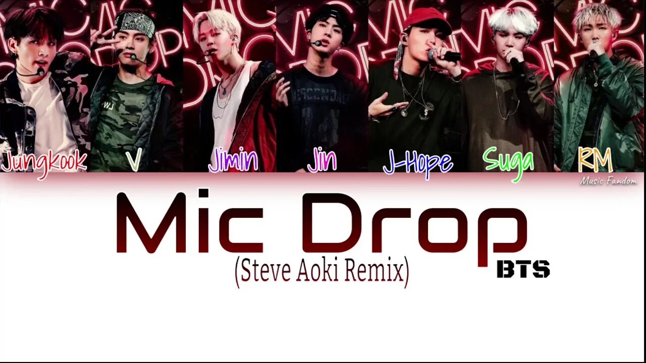 Бтс песня дроп. BTS участники с именами Mic Drop. БТС Мик дроп участники. Mic Drop BTS текст. БТС Mic Drop Steve Aoki.