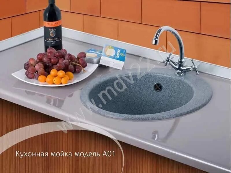 Мойка из искусственного камня фото кухни Кухонная мойка Blanco SUBLINE 400-U SILGRANIT PuraDur 523428, шампань по цене от