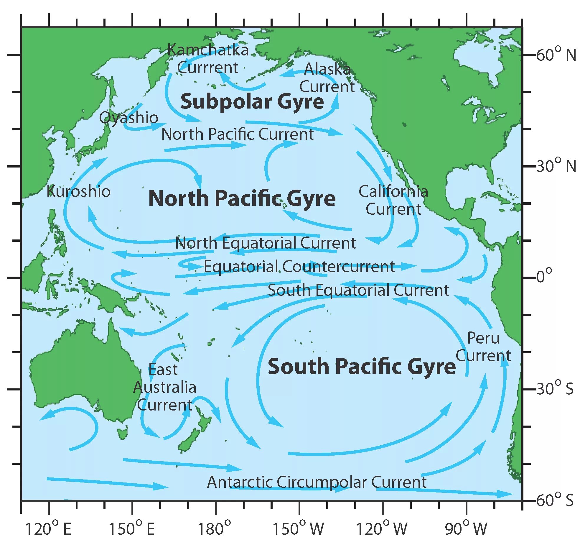 Северо запад тихого океана. Морские течения Тихого океана. Тихоокеанское течение. Схема течений Тихого океана. Северо-Тихоокеанское течение.