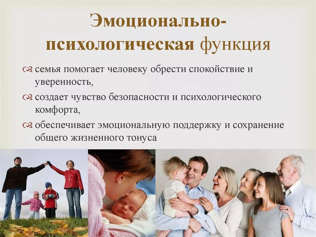 Какие функции выполняет семья приведите примеры
