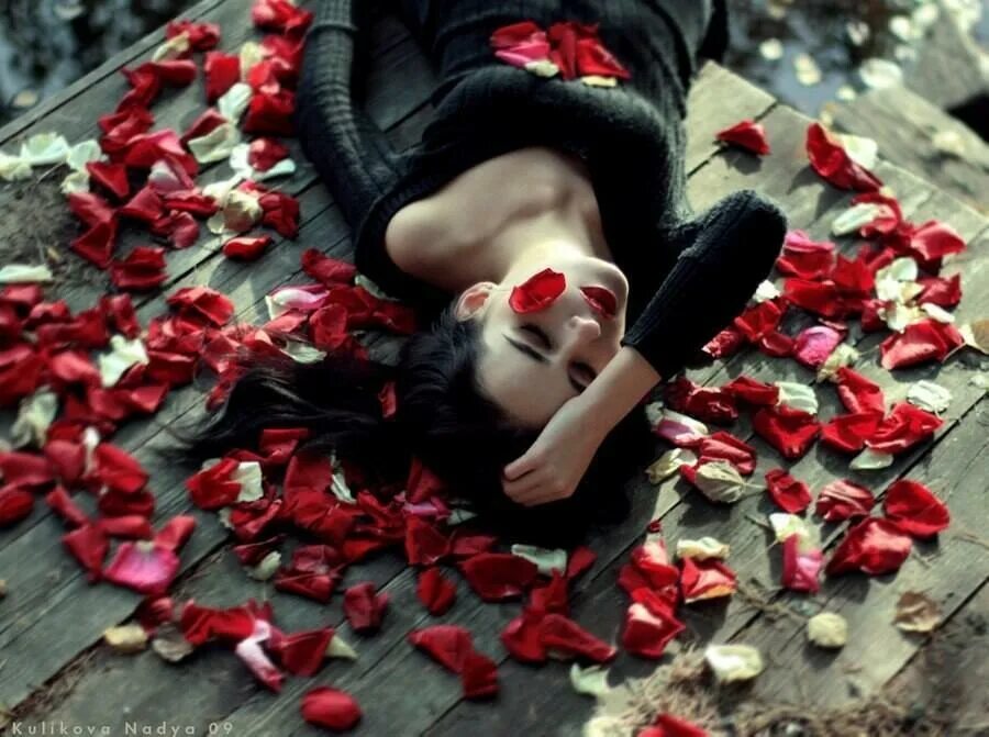 Фотосессия с розами. Девушка в лепестках роз. Фотосессия с лепестками роз.