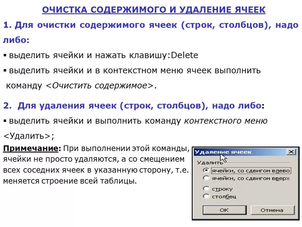 Очистить содержимое ячеек. Как удалить ячейку. Для сохранения содержимого ячейки нажимаем. Как удалить данные из ячейки. Полное удаление данных