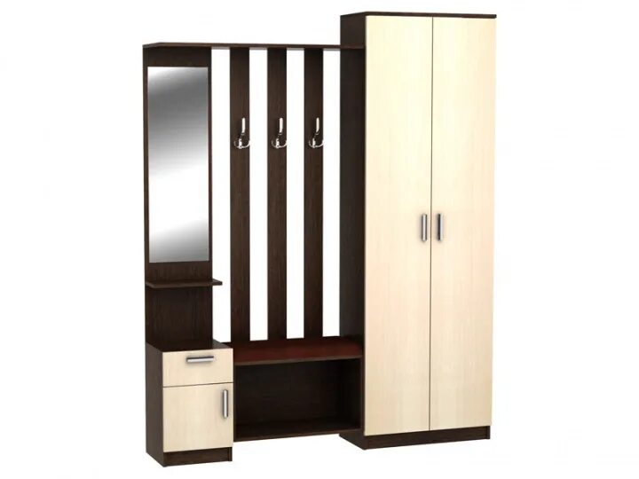 прихожая «большая» №2, орех. шкаф купе гретта к-2/58. шкаф-купе в прихожую. практичная прихожая. шкаф в прихожую.