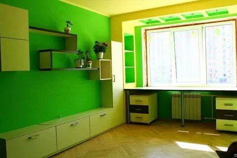 Мебель в зеленой комнате