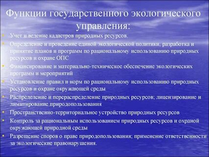 Система функций экологического управления