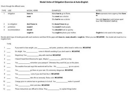 Complete the sentences with a modal verb