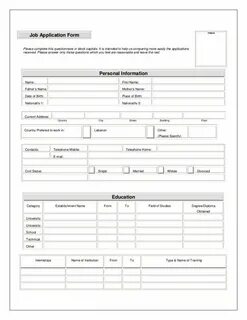 Job form