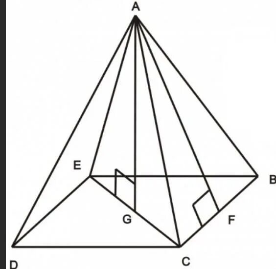 Скрещивающиеся ребра пирамиды. Четырёхугольная пирамида чертёж. 4 Угольная пирамида чертёж. Четырехугольная пирамида стереометрия. Основание 4 угольной пирамиды.