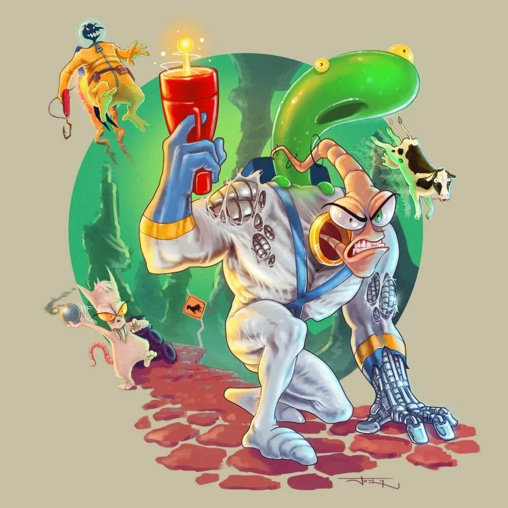 Art jim. Червяк джим. червяк джим арт. супер червяк джим. earthworm jim new.